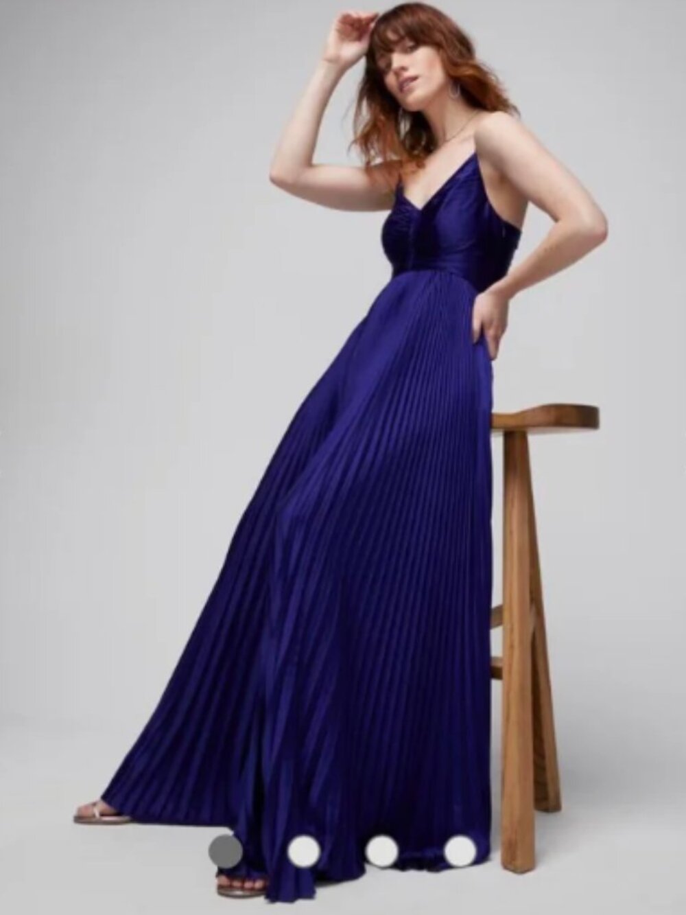 Silk Royal Purple Maxi Dress - White House